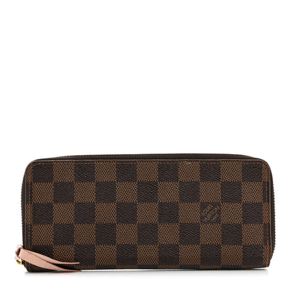 Louis Vuitton Damier Ebene Clemence Wallet Rose Ballerine 1 of 7