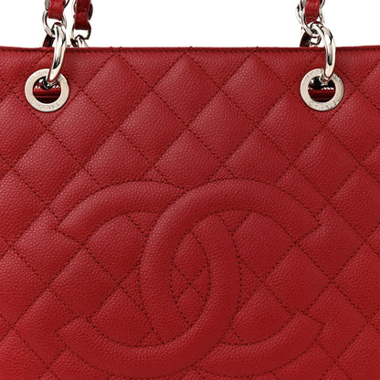 Chanel Caviar Quilted Grand Shopping Tote GST Red 8 of 10