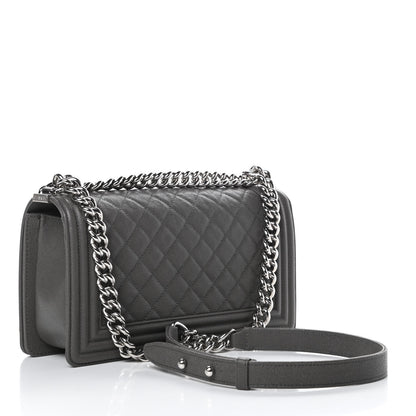 Chanel Caviar Quilted Medium Boy Flap Grey 3 of 12