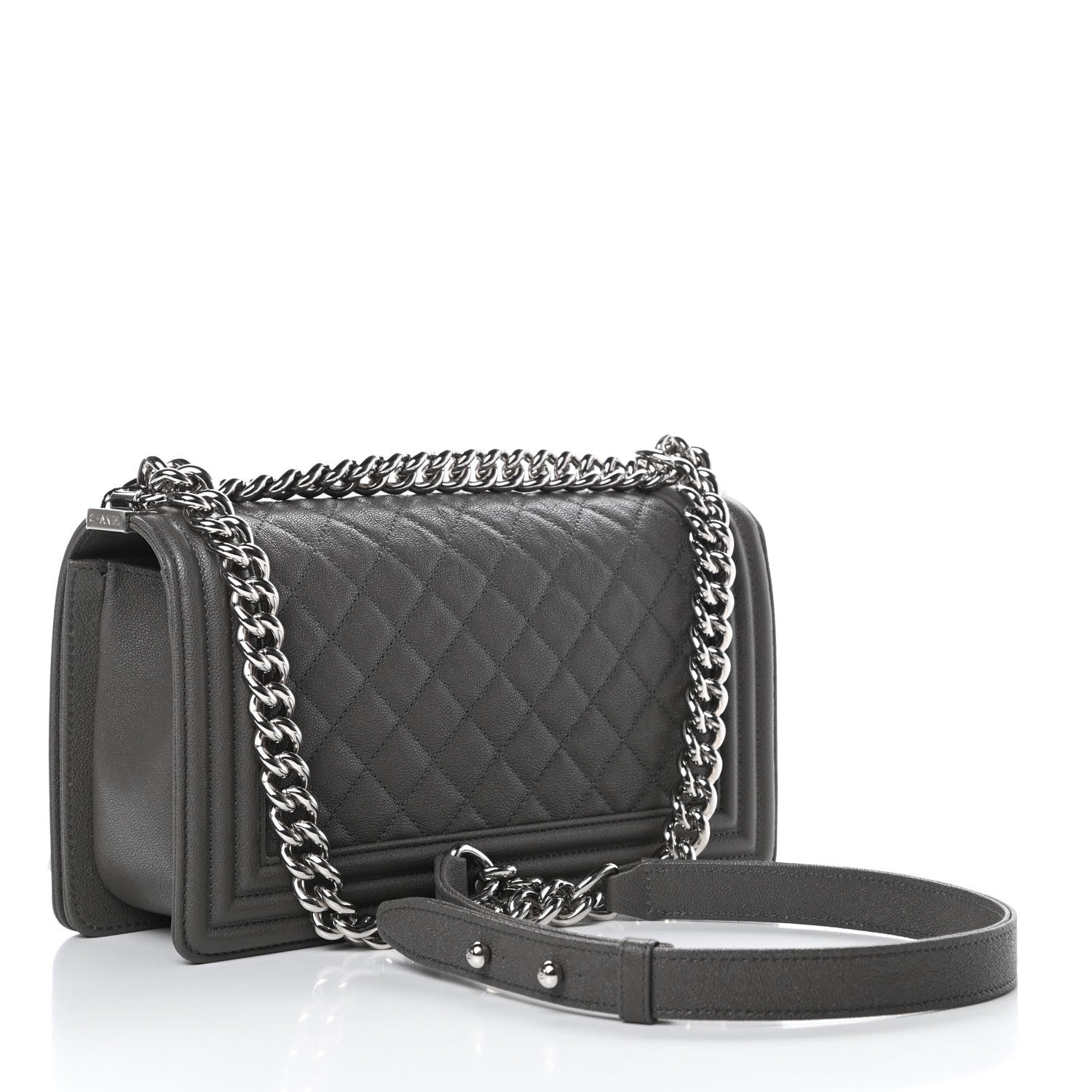 Chanel Caviar Quilted Medium Boy Flap Grey 3 of 12