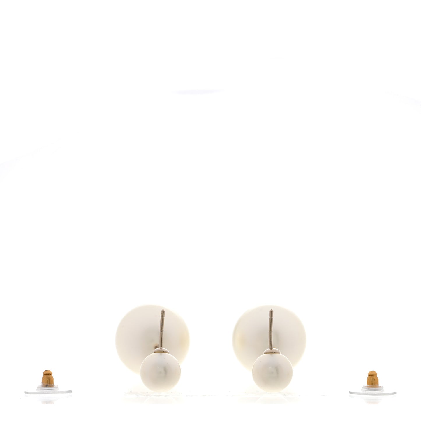 Pearl CC Chain Drop Earrings Gold