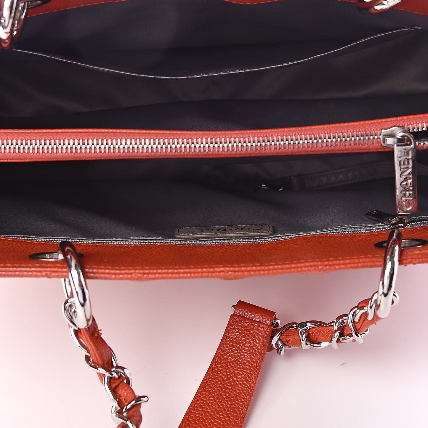 Caviar Quilted Grand Shopping Tote GST Orange