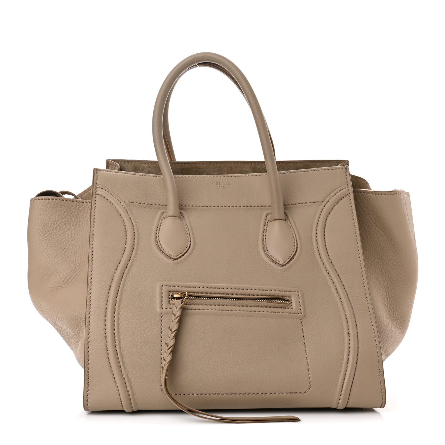 Grained Calfskin Medium Phantom Luggage Taupe