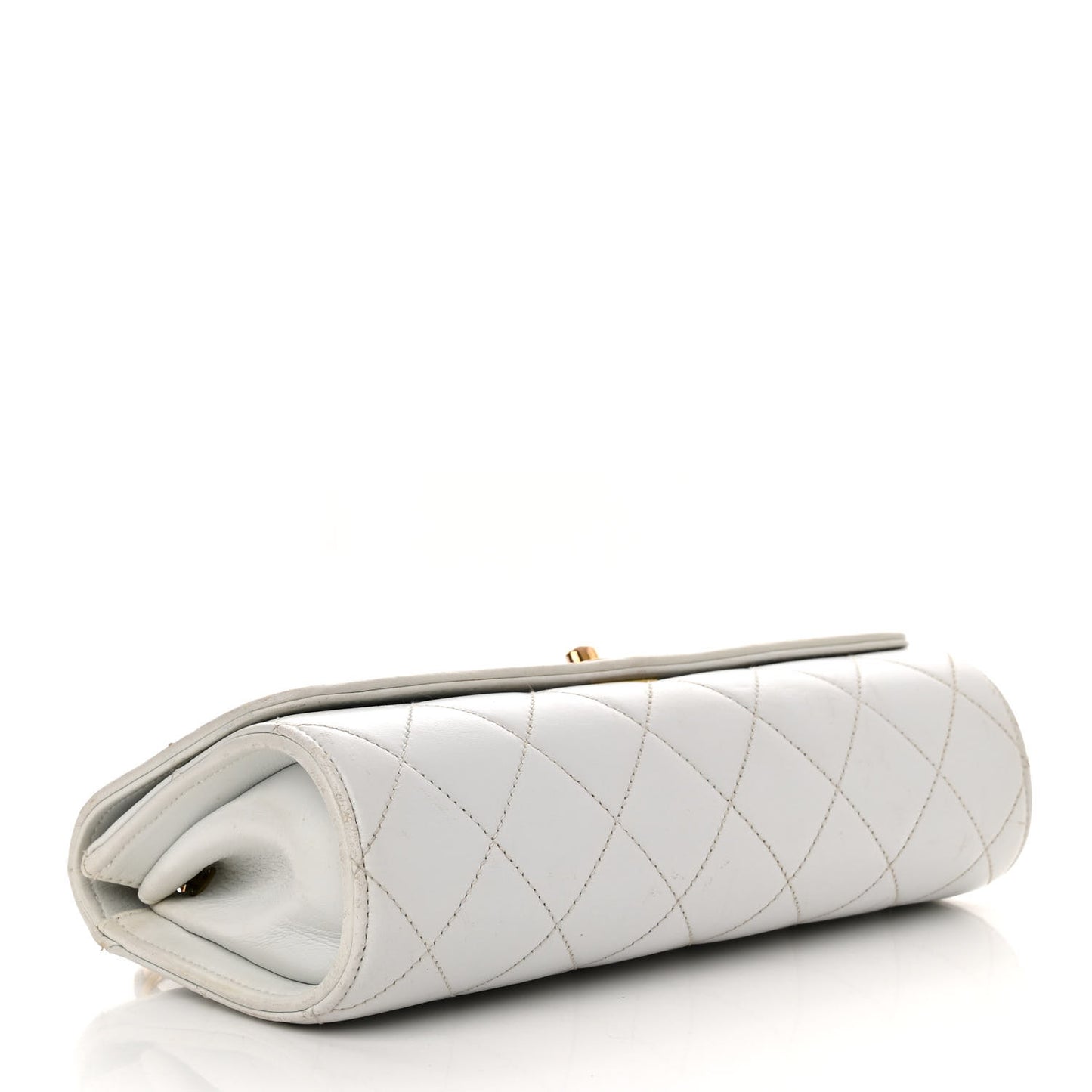 Lambskin Quilted Single Flap White