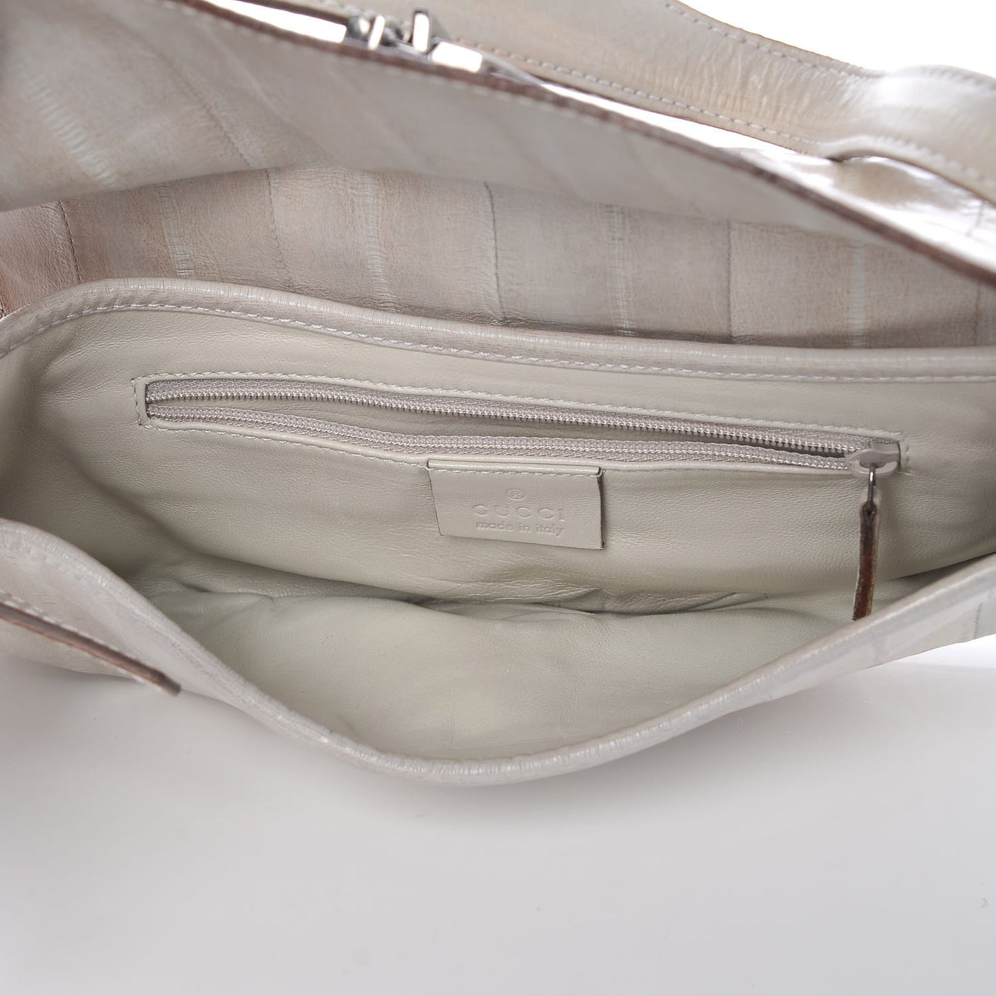 Eel Skin Exotic Jackie O Flap Bag Light Green