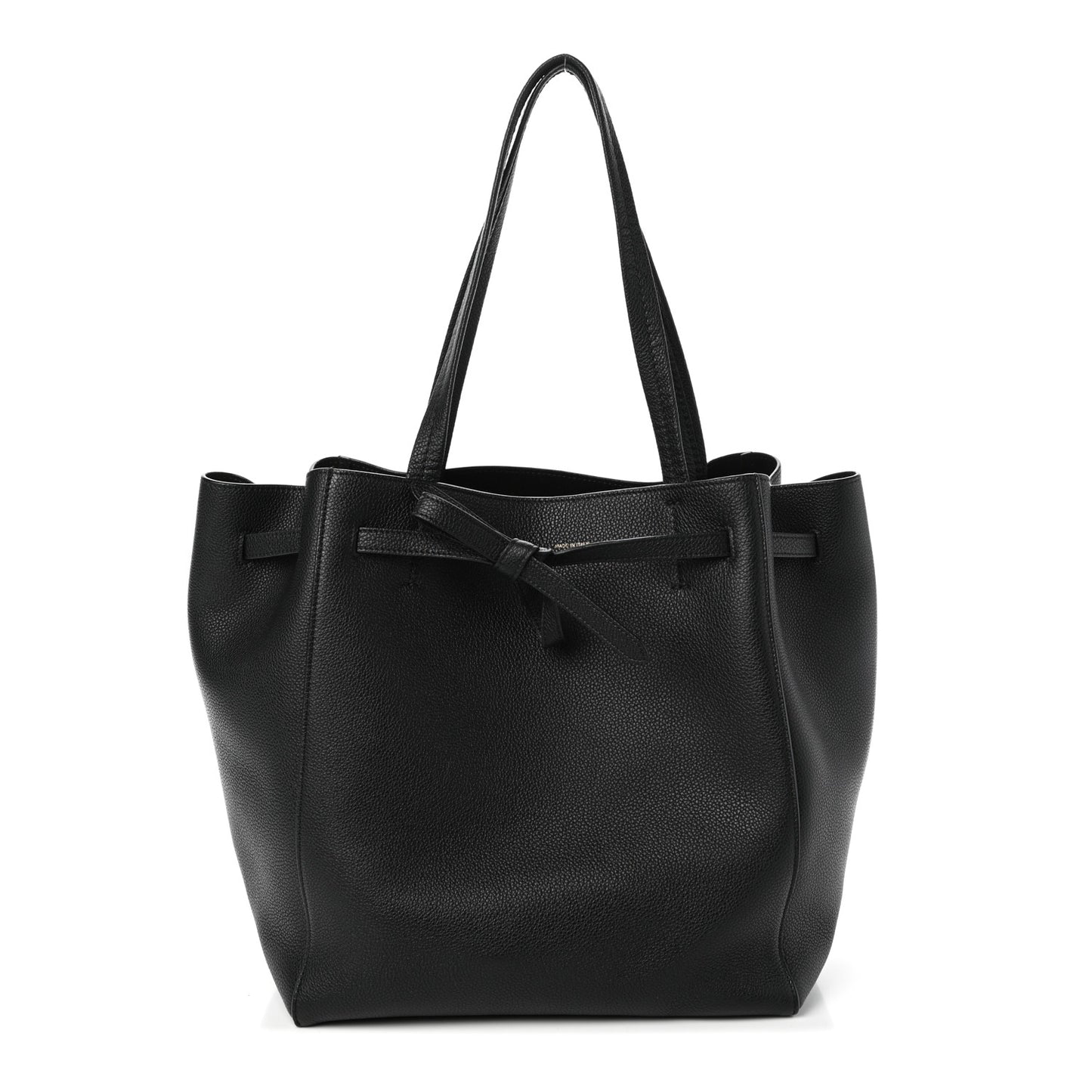 Soft Grained Calfskin Small Belt Cabas Phantom Black