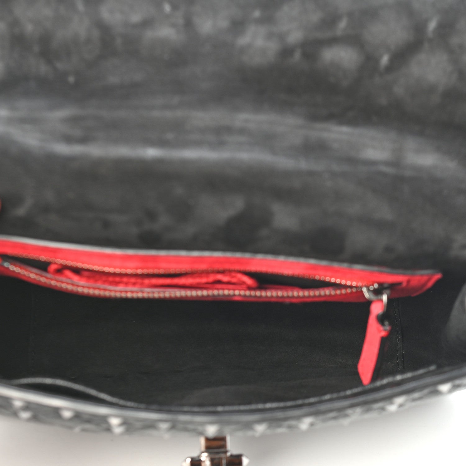Valentino Garavani Craquele Nappa Medium Rockstud Spike Shoulder Bag Black 7 of 8