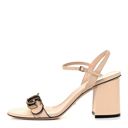 Gucci Lifford Calfskin GG Marmont Ankle Wrap 75mm Sandals 39 Skin Rose 1 of 10
