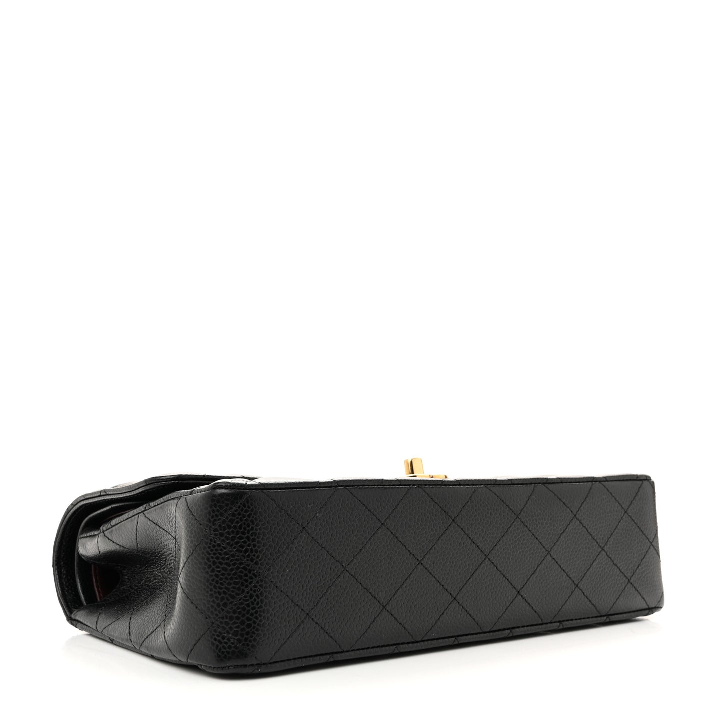 Caviar Quilted Medium Double Flap Black