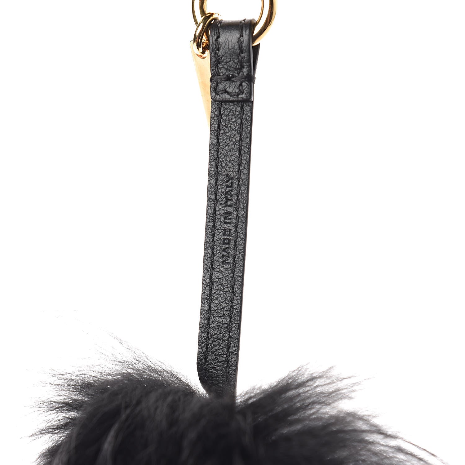 Fendi Fox Fur Calfskin Hypnoteyes Coin Purse Bag Bug Charm Black 3 of 3