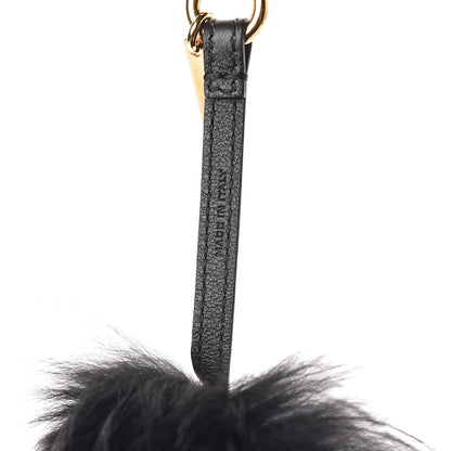 Fendi Fox Fur Calfskin Hypnoteyes Coin Purse Bag Bug Charm Black 3 of 3