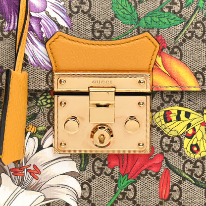 Gucci GG Supreme Monogram Flora Small Padlock Bamboo Shoulder Bag Beige Multicolor Crop 14 of 21