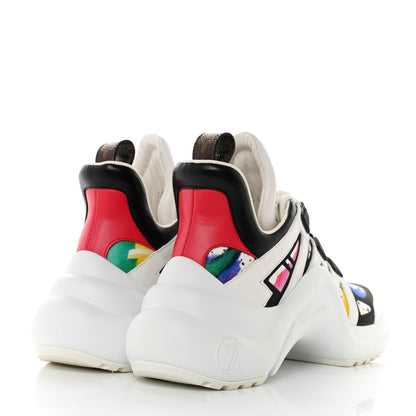 Louis Vuitton Flower Printed Calfskin Monogram LV Archlight Sneakers 35.5 Black Rose 4 of 8