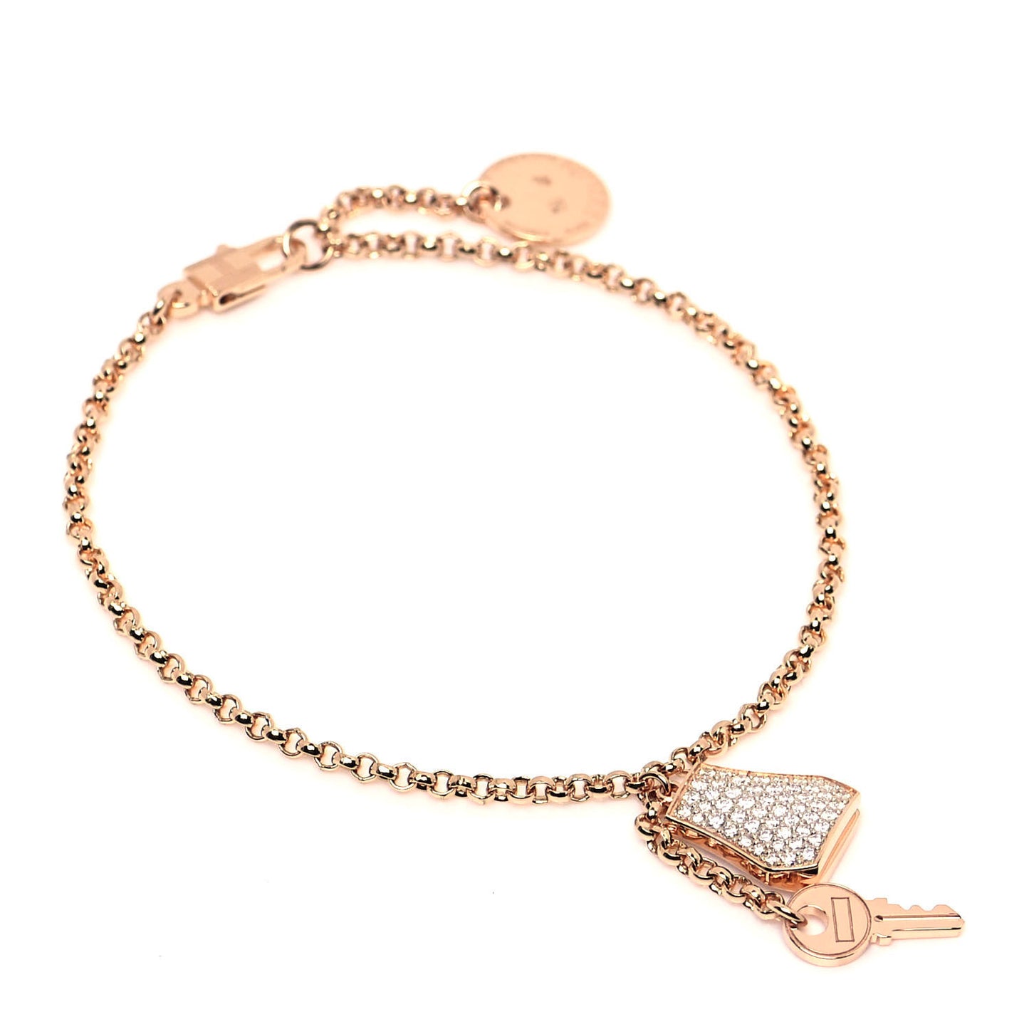 18K Rose Gold Diamond PM Kelly Clochette Bracelet SH