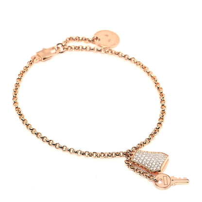 Hermes 18K Rose Gold Diamond PM Kelly Clochette Bracelet SH 1 of 6