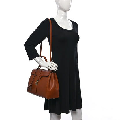 Celine Satinated Calfskin Medium 16 Top Handle Bag Tan 2 of 12