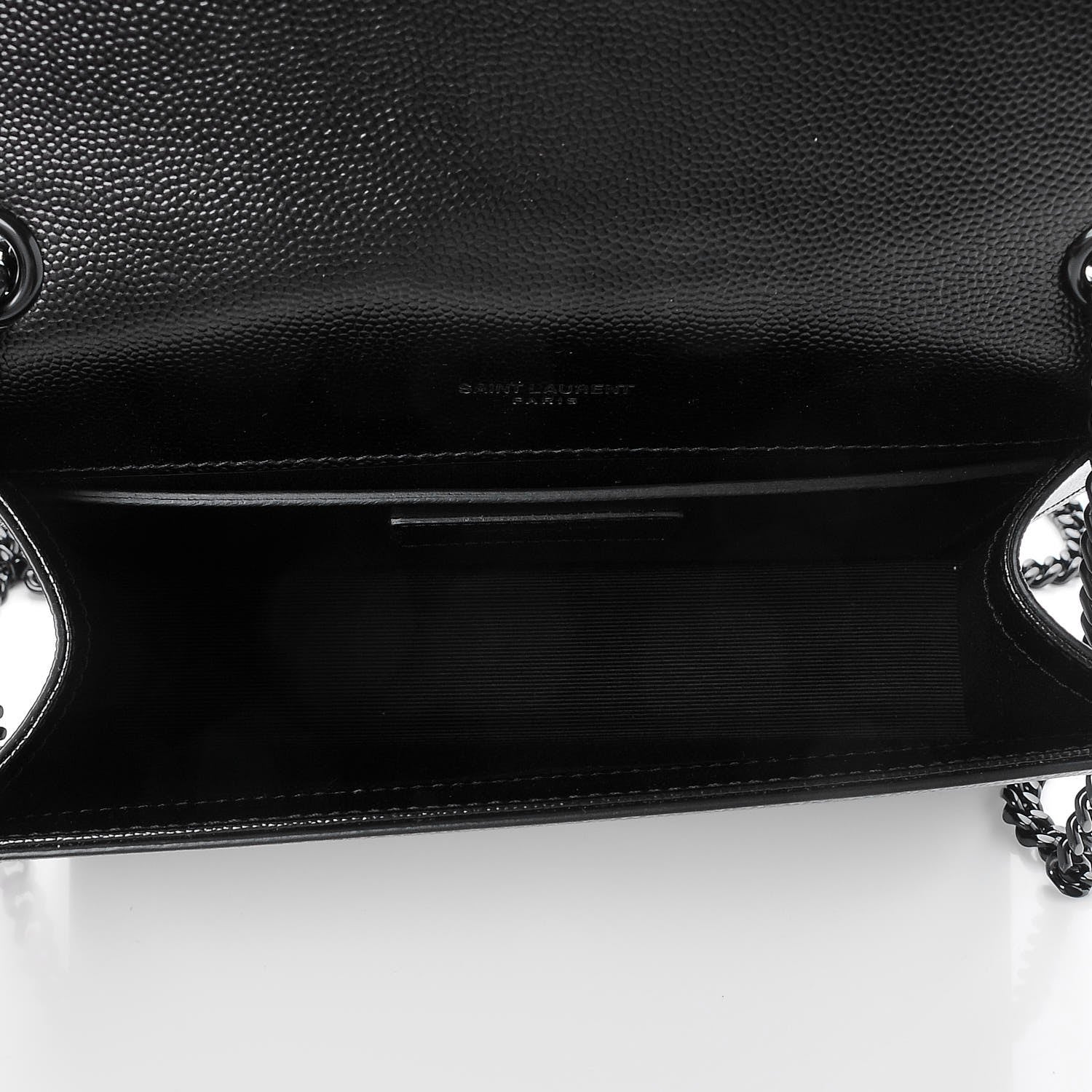 Saint Laurent Grain De Poudre Small Monogram Kate Satchel Black 5 of 6
