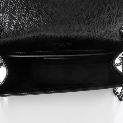 Saint Laurent Grain De Poudre Small Monogram Kate Satchel Black 5 of 6