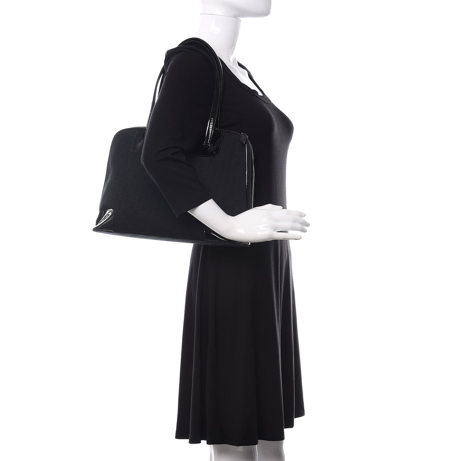 Gucci Monogram Tote Bag Black 2 of 12