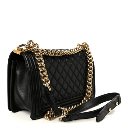 Chanel Lambskin Quilted Medium Boy Flap Black 3 of 11