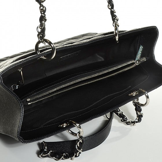 Caviar Quilted Grand Shopping Tote GST Black