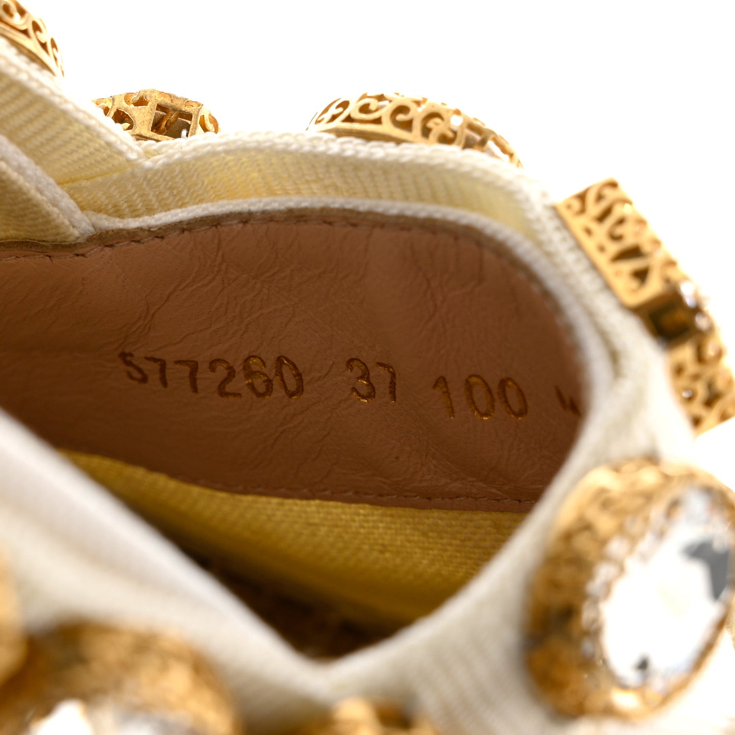 Canvas Crystal Embellished Platform Espadrilles 37 Great White