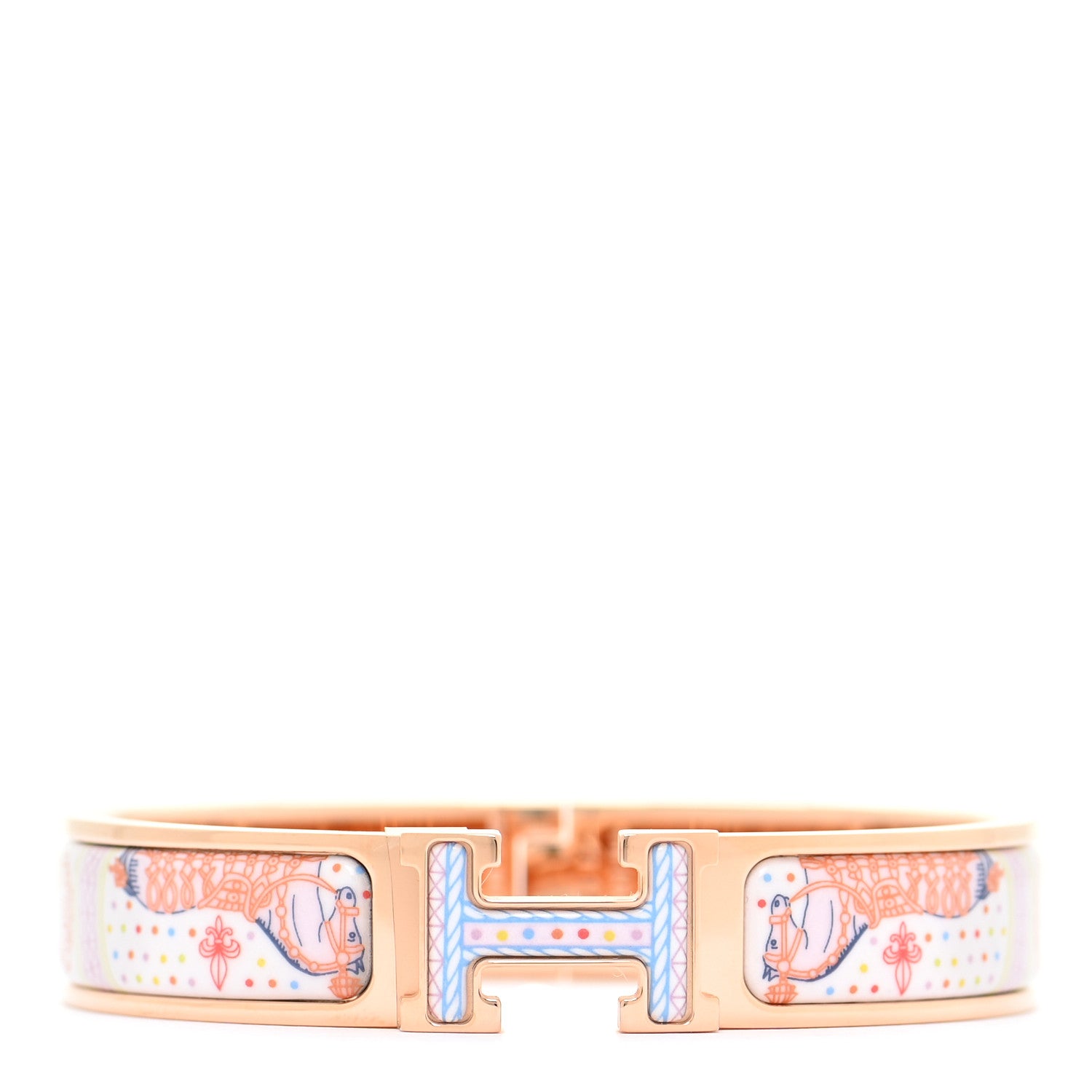 Hermes Enamel Narrow Grand Apparat Remix Multico Clic Clac H Bracelet PM Pastel Acidule 1 of 7