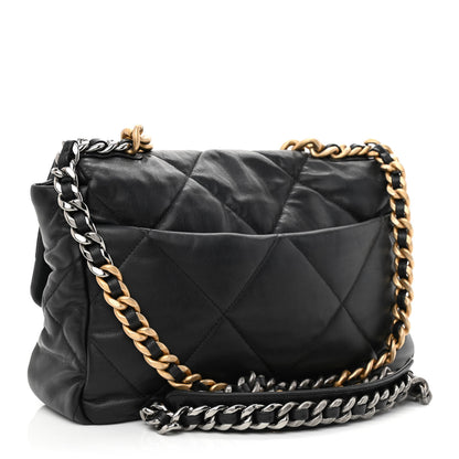 Chanel Lambskin Quilted Large Chanel 19 Flap Black 3 of 10