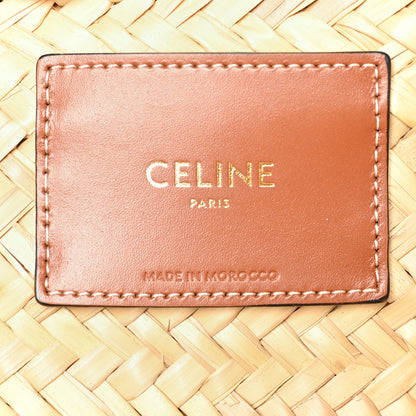 Celine Raffia Calfskin Triomphe Medium Panier Tan 6 of 9