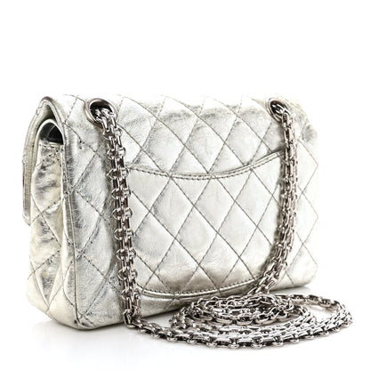 Chanel Metallic Aged Calfskin Quilted 2.55 Reissue 224 Flap Silver 3 of 18