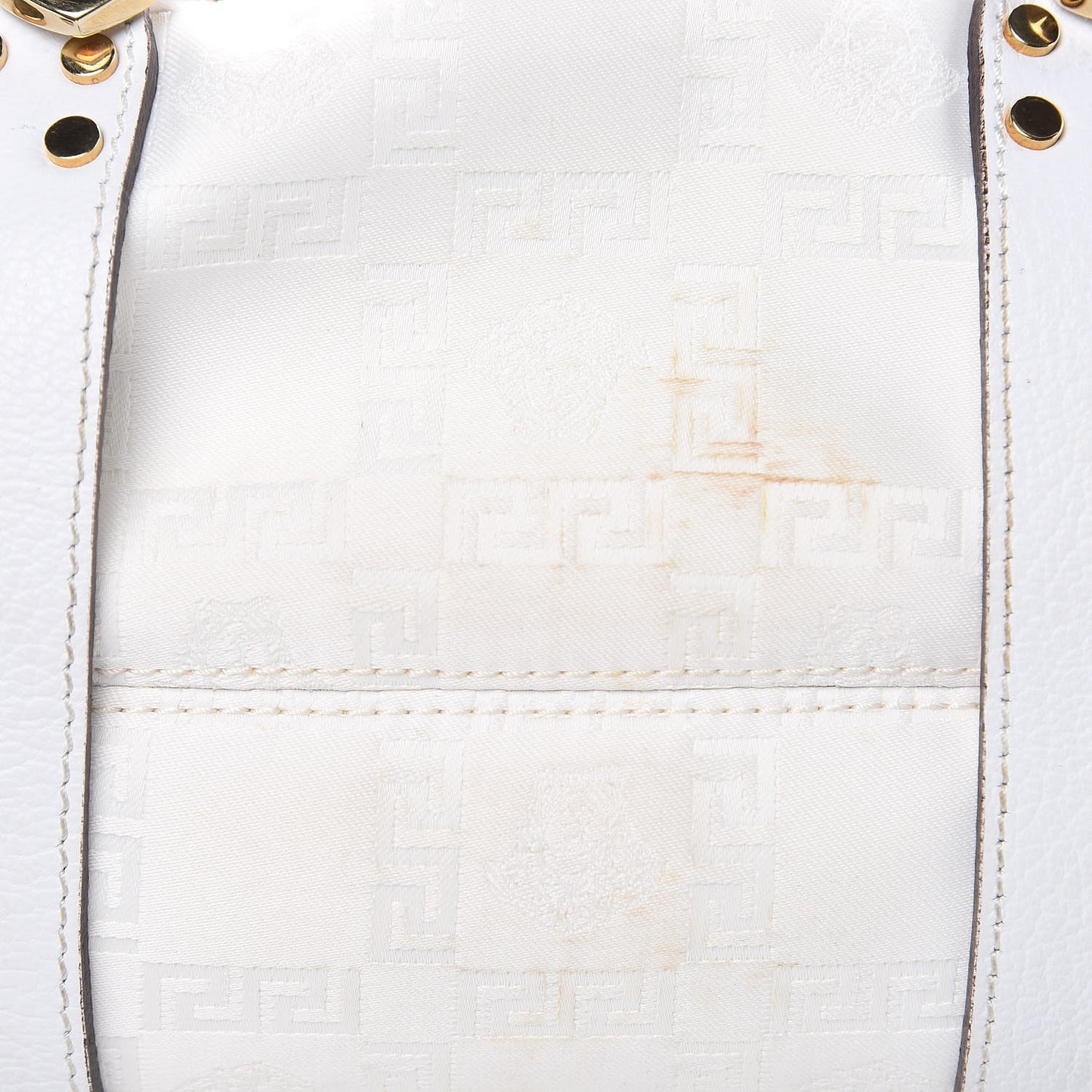 Satin Chain Satchel White