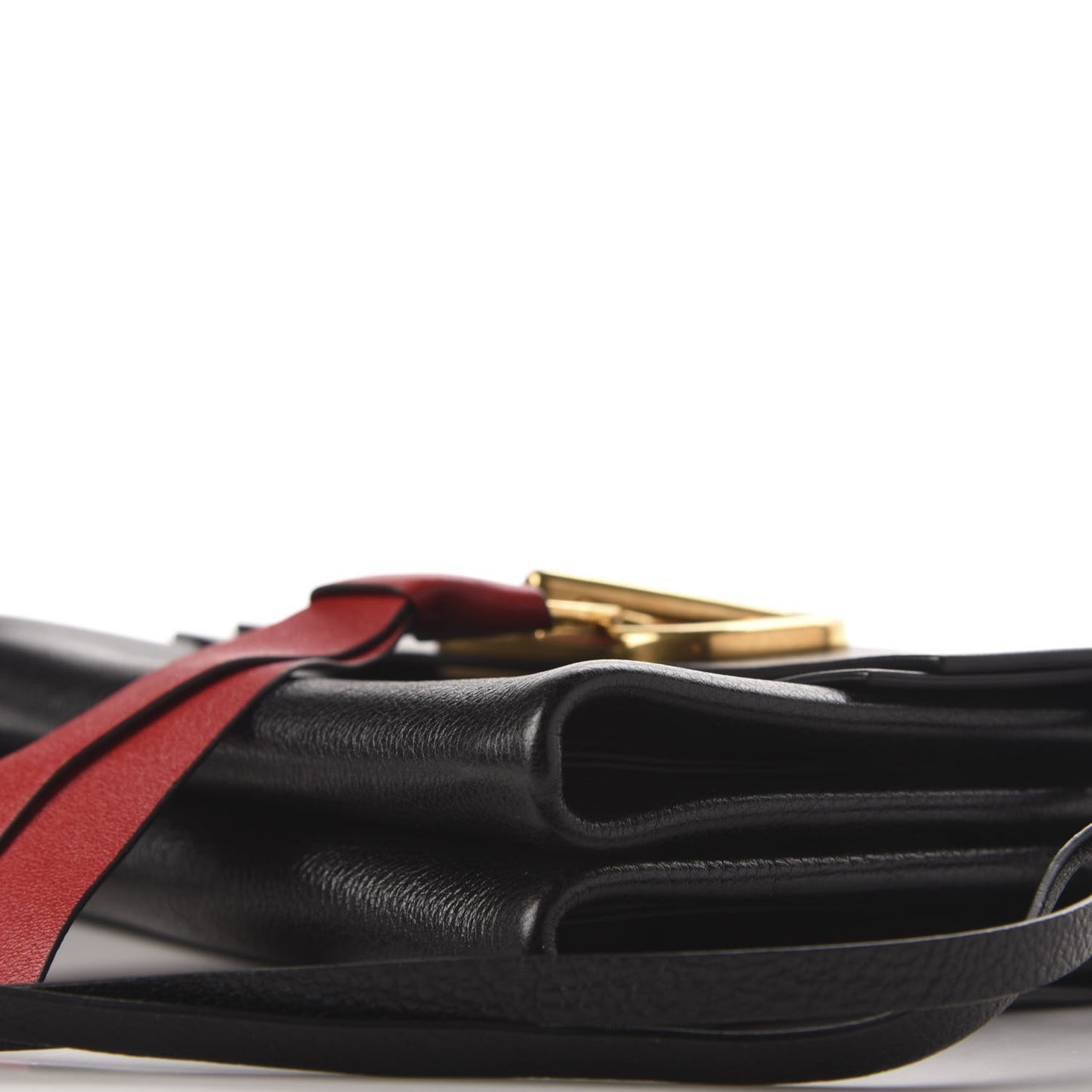 Smooth Calfskin Small VRing Crossbody Bag Black