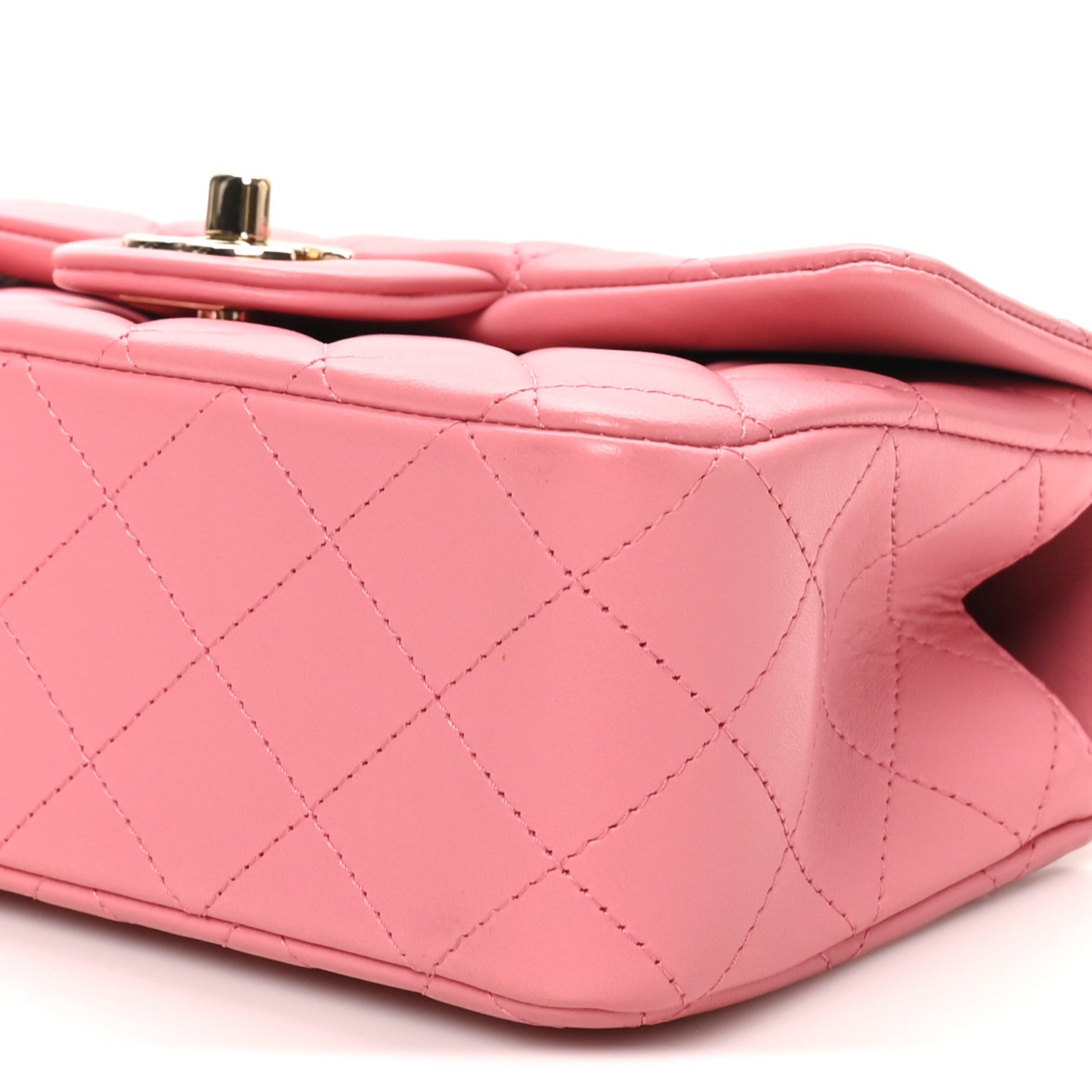 Chanel Lambskin Quilted Mini Top Handle Rectangular Flap Pink 10 of 11