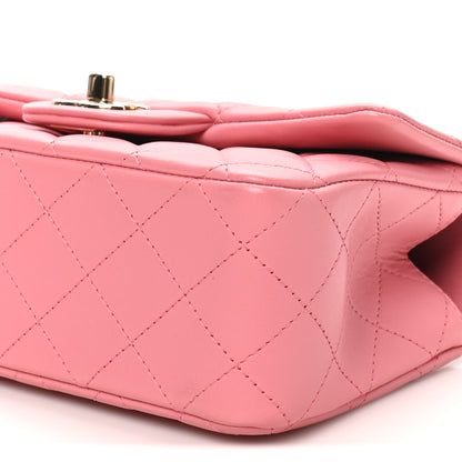 Chanel Lambskin Quilted Mini Top Handle Rectangular Flap Pink 10 of 11
