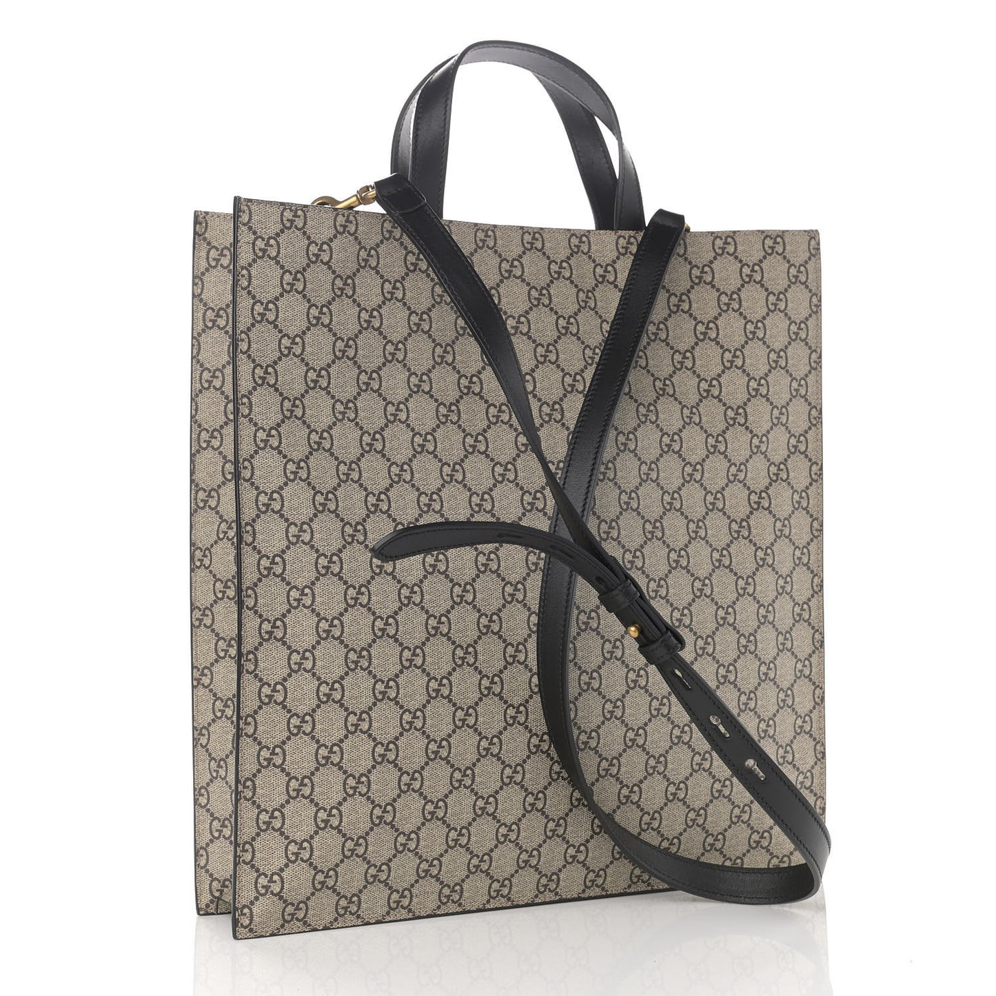 GG Supreme Monogram L'Aveugle Par Amour Print Vertical Tote Black