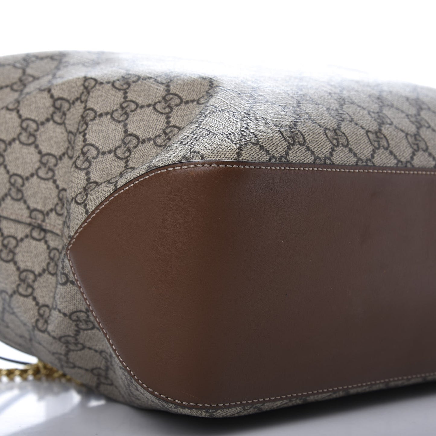 GG Supreme Monogram Large Linea A Hobo Light Brown