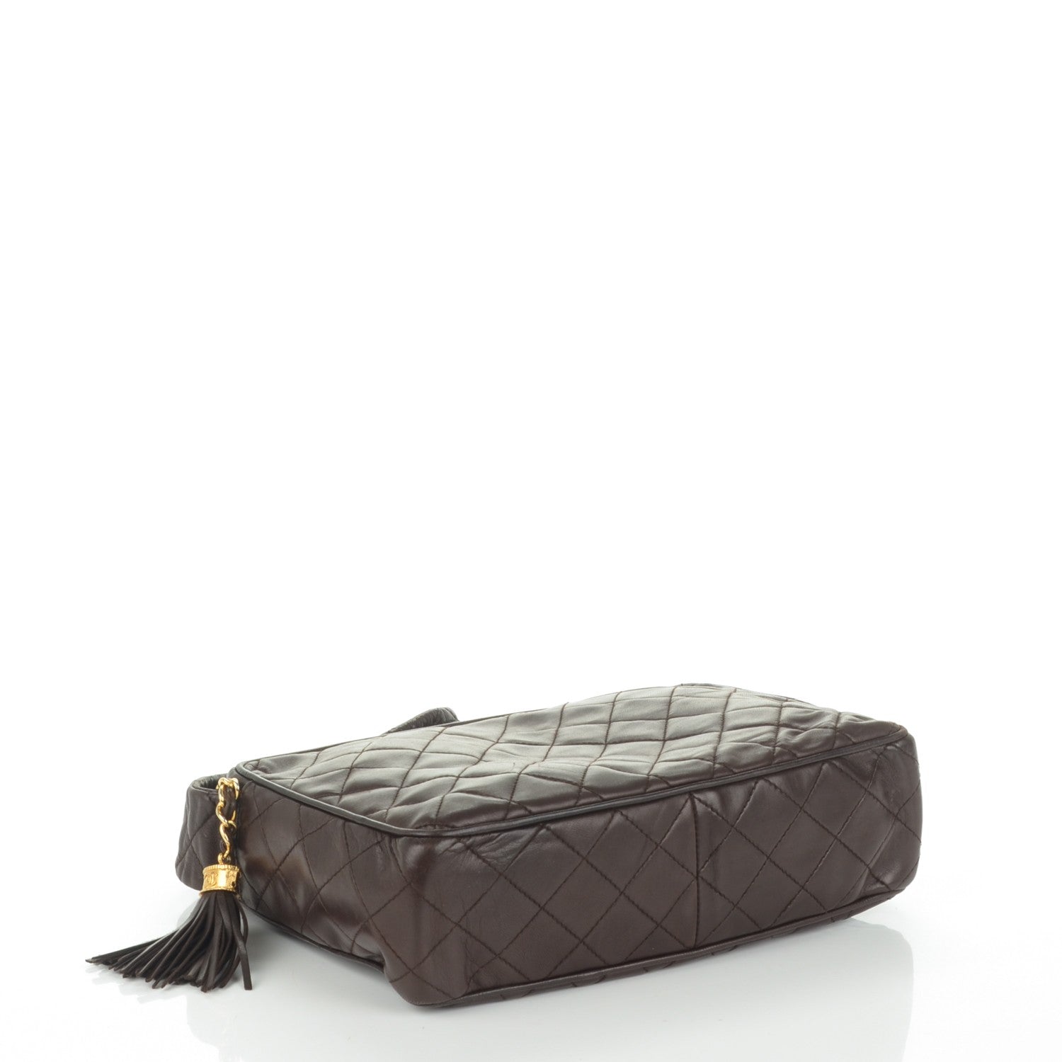 Chanel Lambskin Quilted Tassel Camera Case Brown 4 of 8