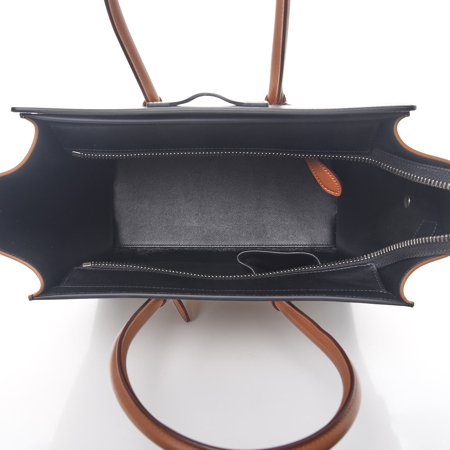 Celine Calfskin Linen Micro Tri-Color Luggage Natural 5 of 10