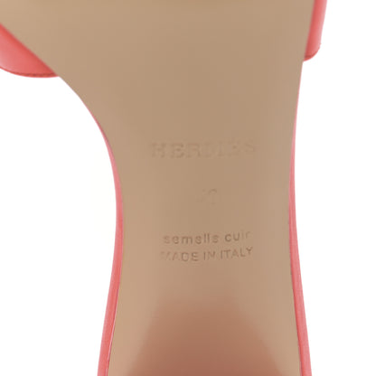 Hermes Calfskin Oasis Sandals 40 Coquelicot 6 of 9