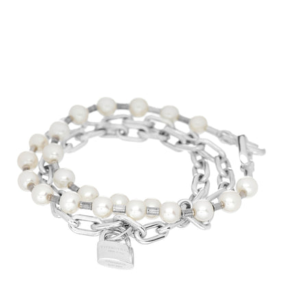 Tiffany Sterling Silver Pearl HardWear Lock Bracelet 1 of 3