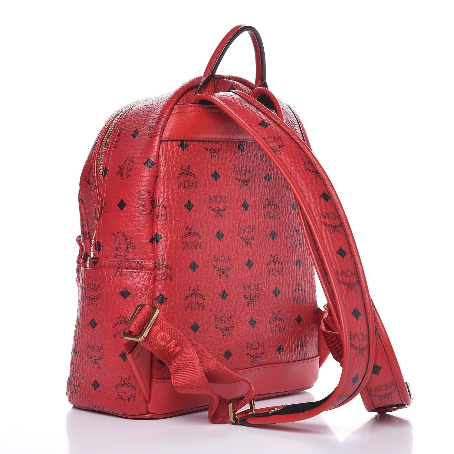 MCM Visetos Small Stark Backpack Red 3 of 6