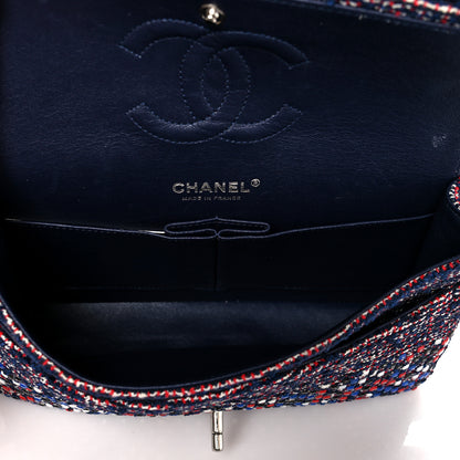 Chanel Sequin Tweed Medium Double Flap Red White Blue 7 of 10