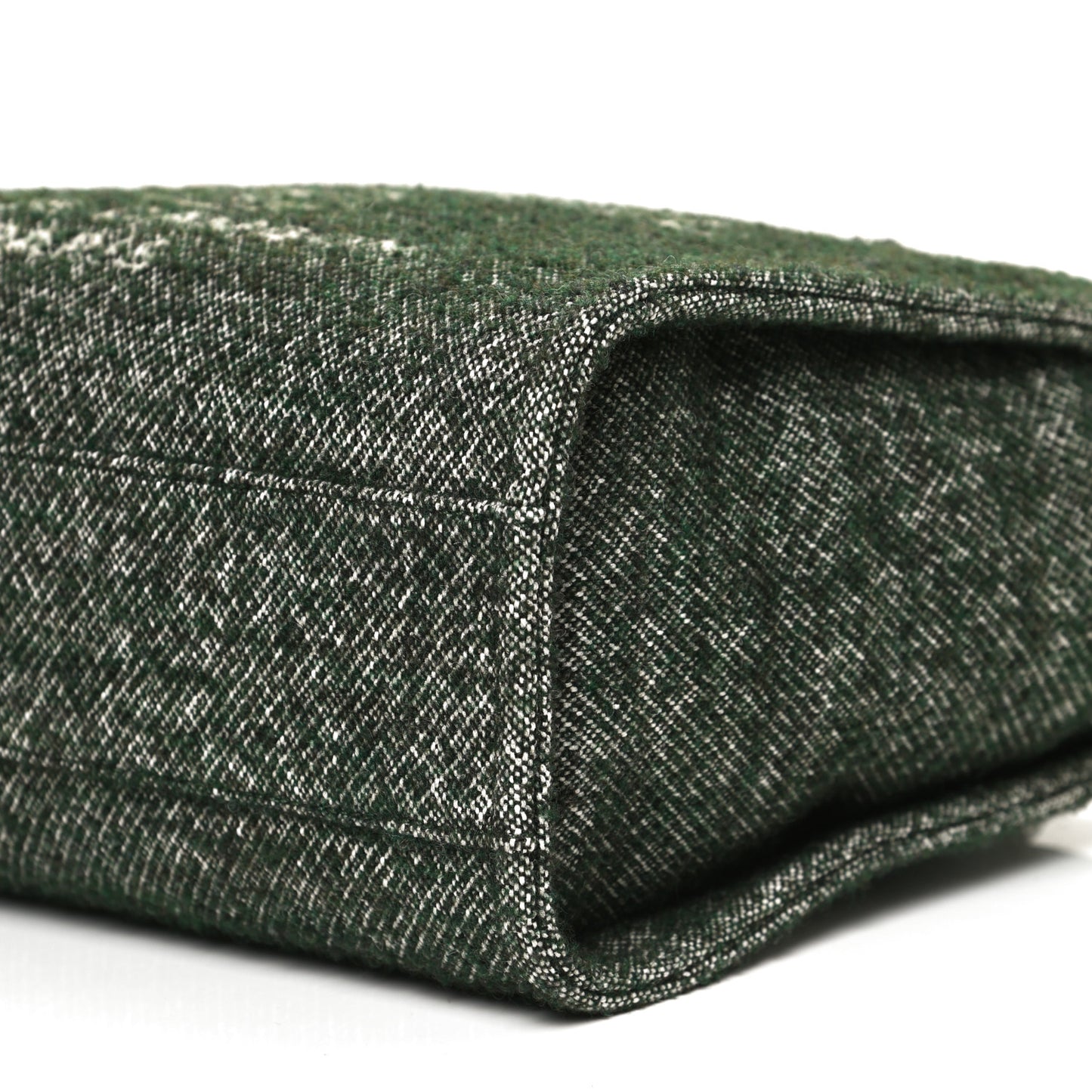Mixed Fibers Calfskin Small Deauville Tote Green
