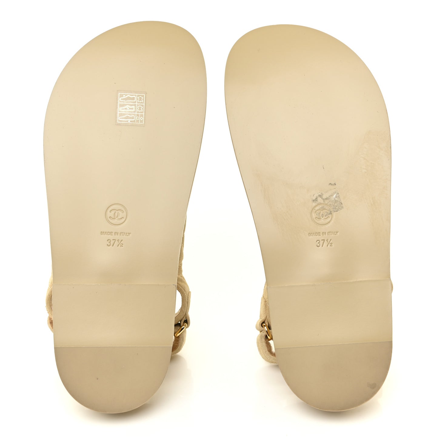 Suede Calfskin Velcro Dad Sandals 37.5 Beige