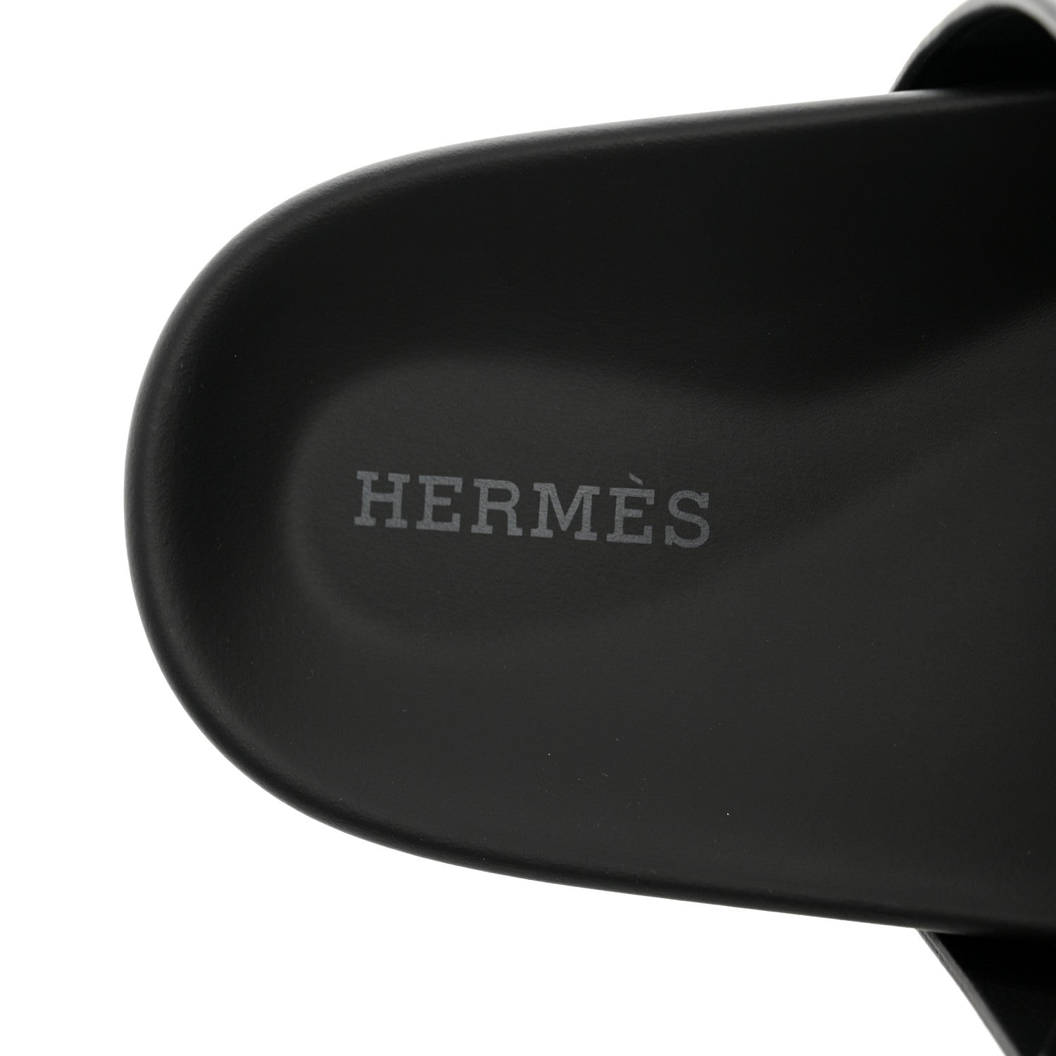Hermes Calfskin Womens Chypre Sandals 36.5 Black 7 of 9