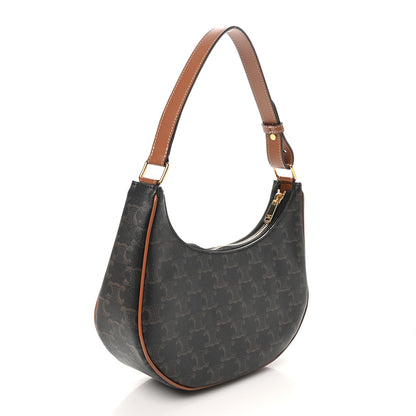 Celine Triomphe Canvas Calfskin Ava Shoulder Bag Tan 2 of 10