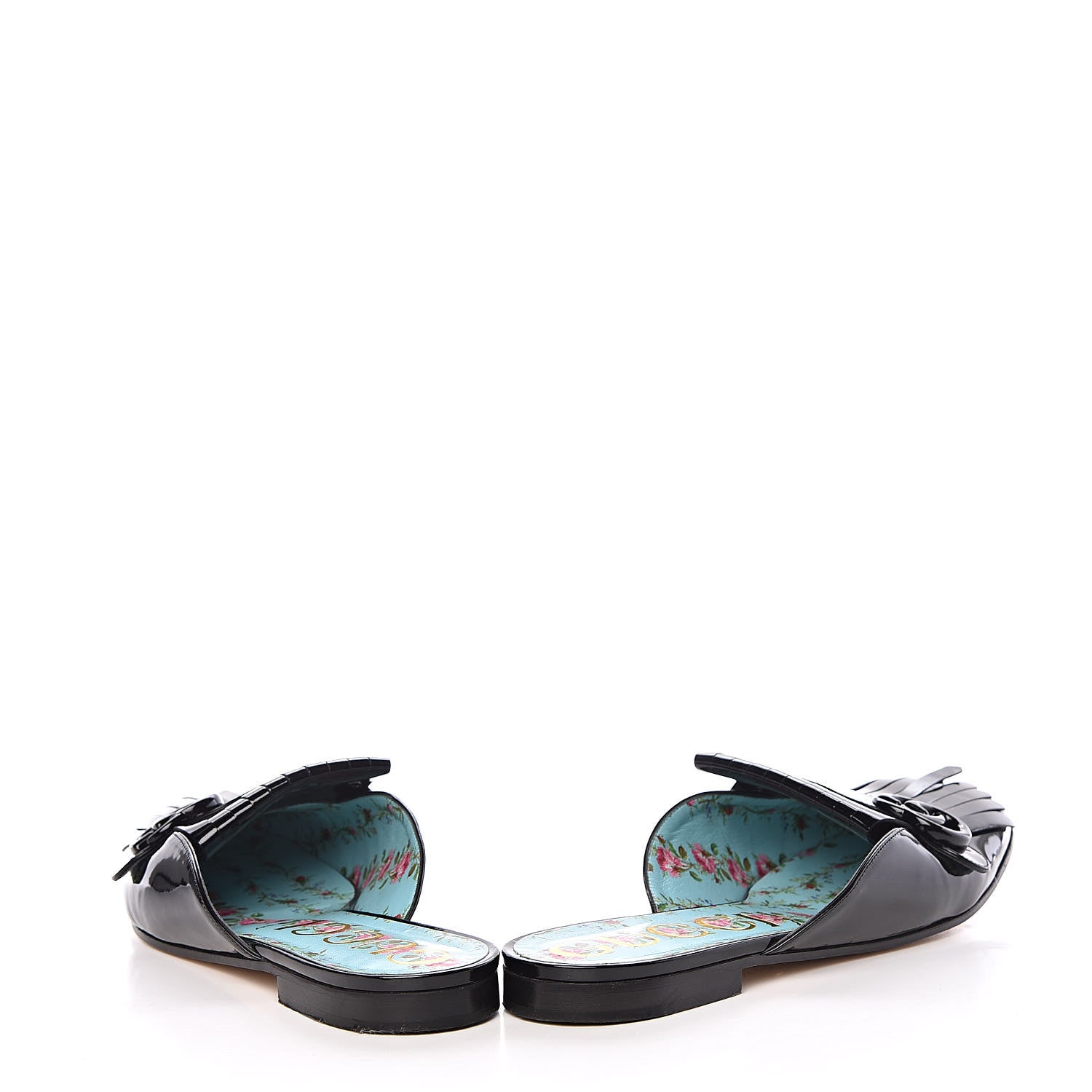 Gucci Vernice Crystal GG Marmont Fringe Slippers 42 Black 5 of 15