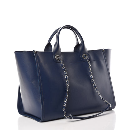 Chanel Caviar Large Studded Deauville Tote Navy 3 of 10