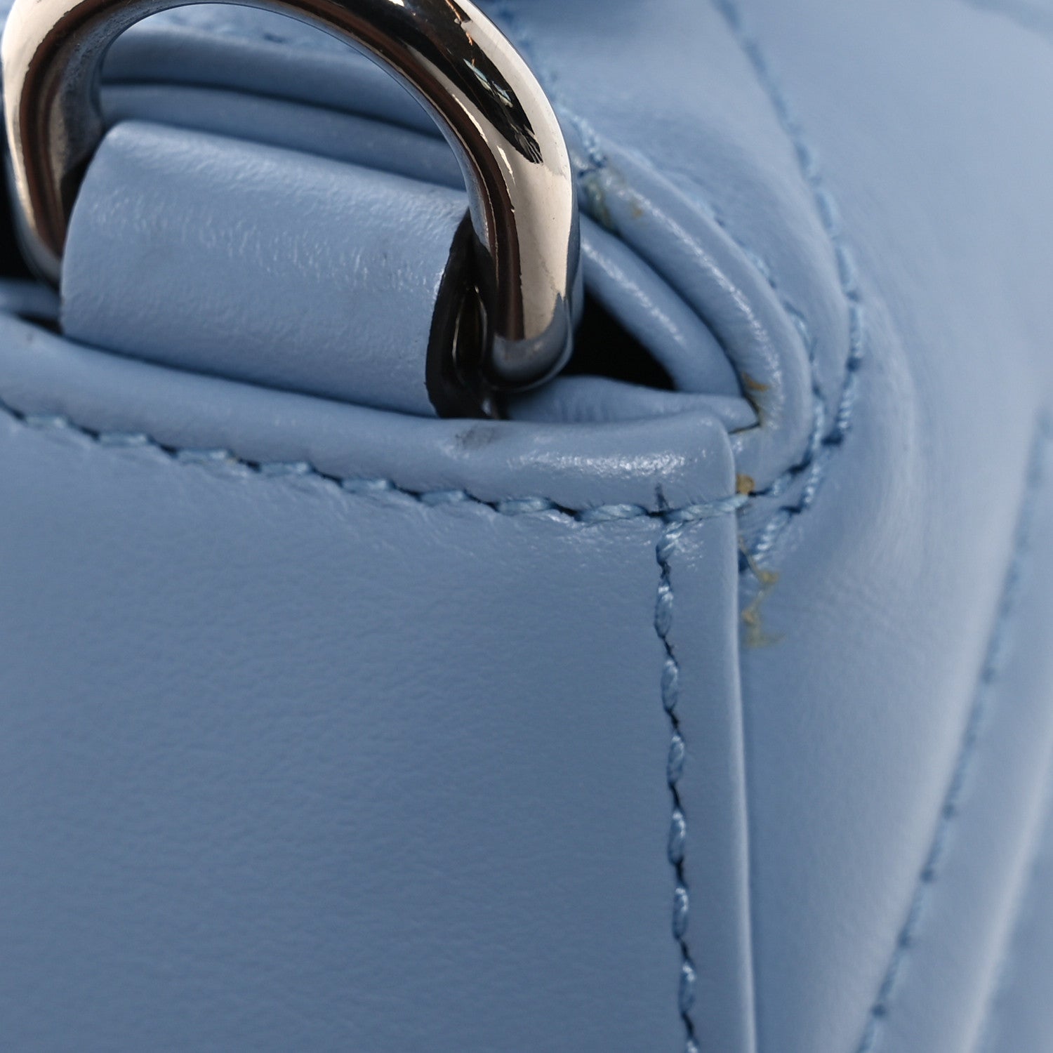 Gucci Calfskin Matelasse Mini GG Marmont Top Handle Shoulder Bag Porcelain Light Blue 14 of 16