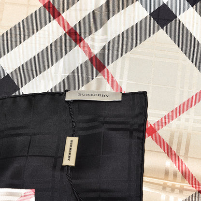 Burberry Silk Print Check Scarf Camel 3 of 3